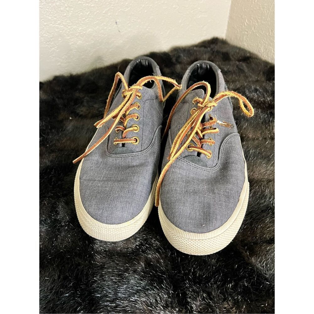 Polo Ralph Lauren Vito Leather Lace Canvas Shoes Size 8.5 8.5d